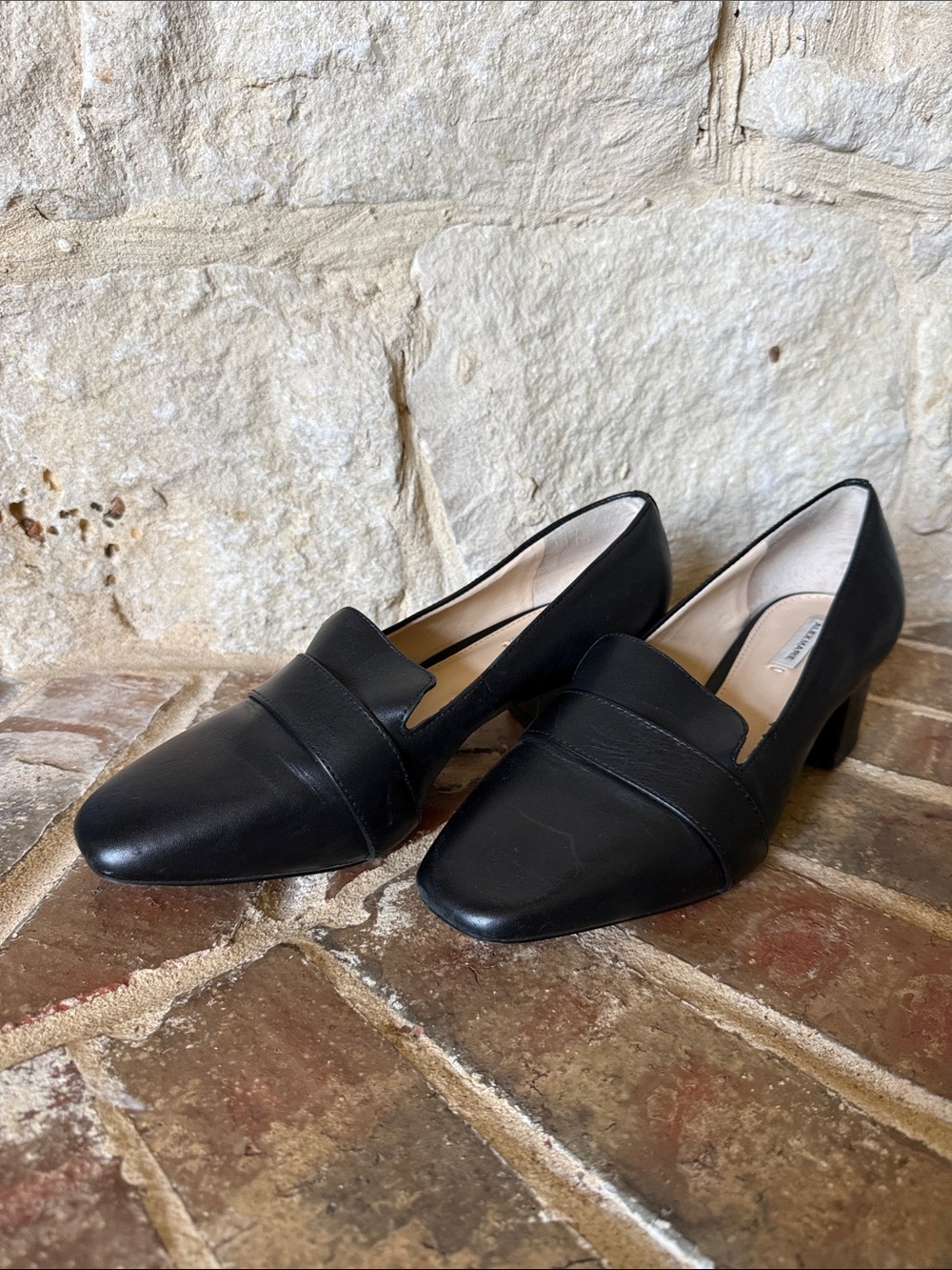 Alex Marie Women's Black Leather Slip-On Loafers - Picture 4 of 7